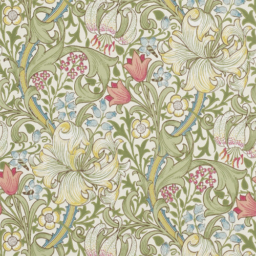 William Morris & Co. Wallpaper - Golden Lily Green/Red image