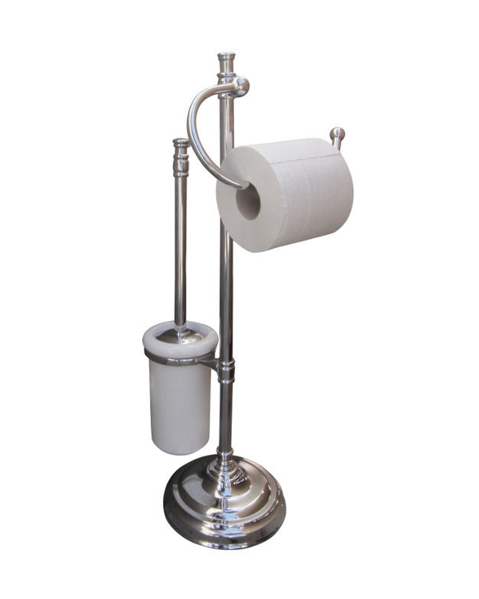 Brosse de toilettes et porte-papier toilette Brighton - Chrome image