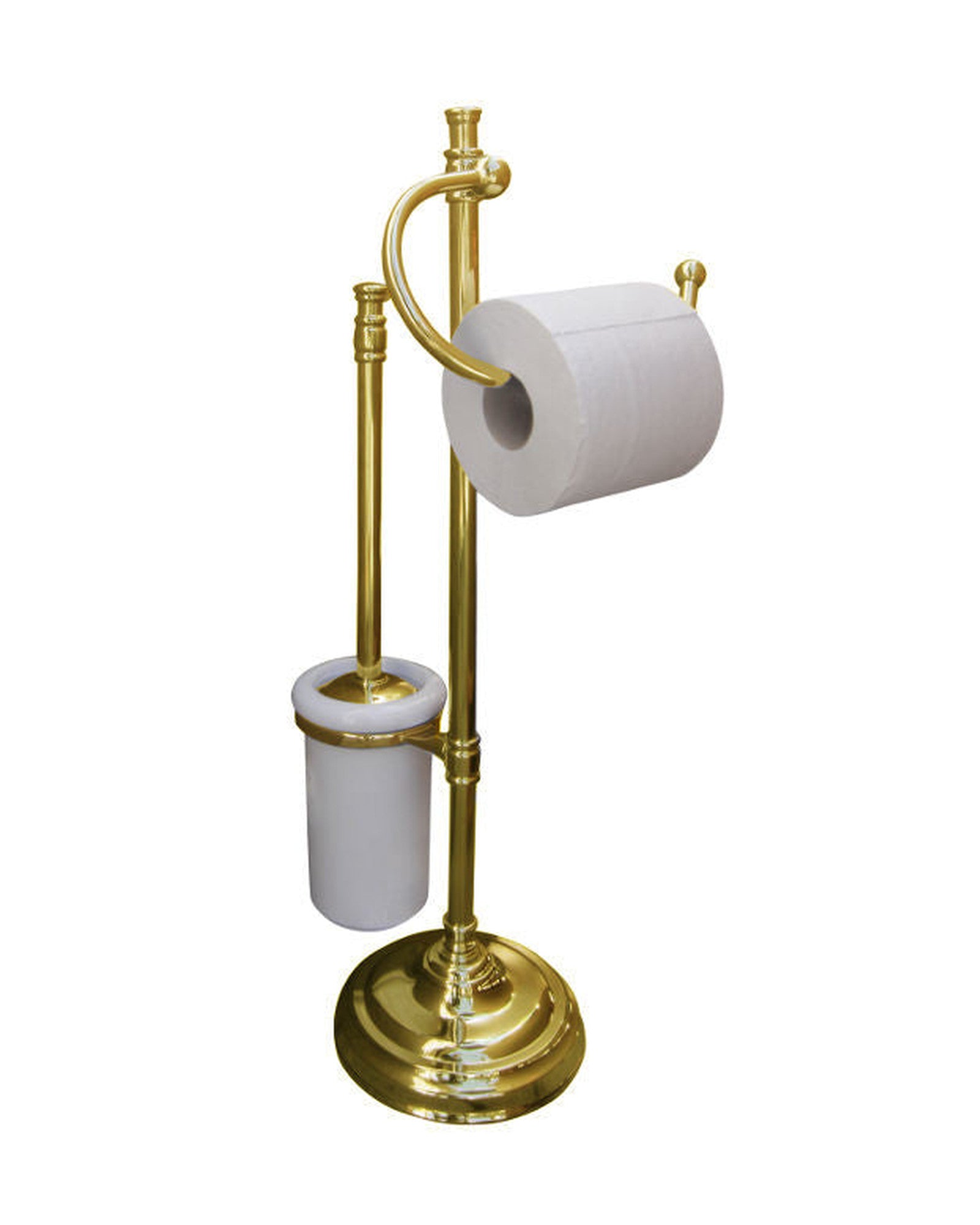 Brosse de toilettes et porte-papier toilette Brighton - Laiton image