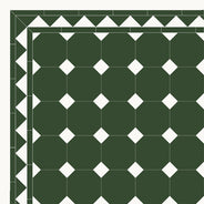 Achteckige Fliesen – 15 × 15 cm, Dunkelgrün/Weiß - Dark Green VEF/Super White BAS thumbnail image