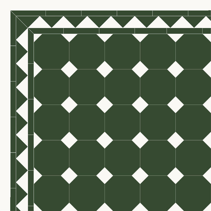 Achteckige Fliesen – 15 × 15 cm, Dunkelgrün/Weiß - Dark Green VEF/Super White BAS image