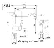 Kitchen Faucet with separate hand shower - Oxford thumbnail image