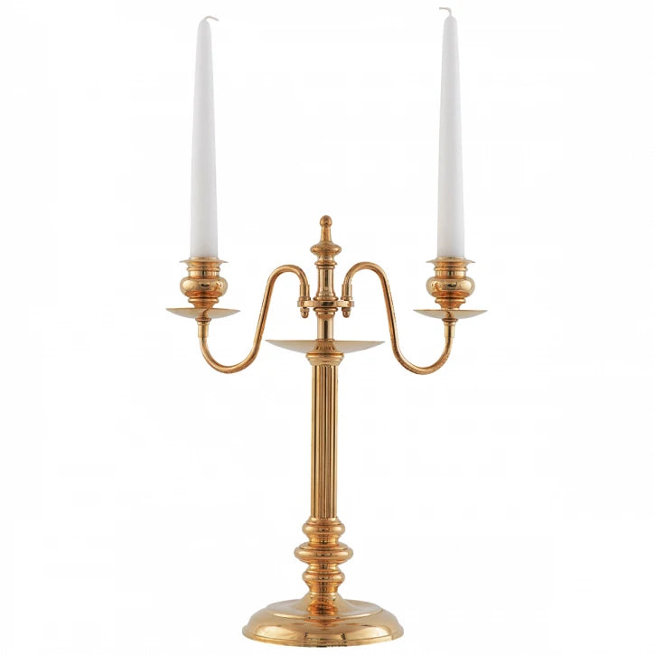 2-Armed Candle Holder - Palander Brass