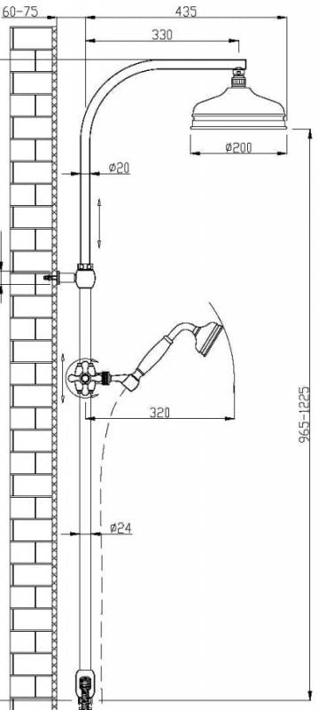 Shower Set - Maxima Low with Oxford thermostat - Brass image