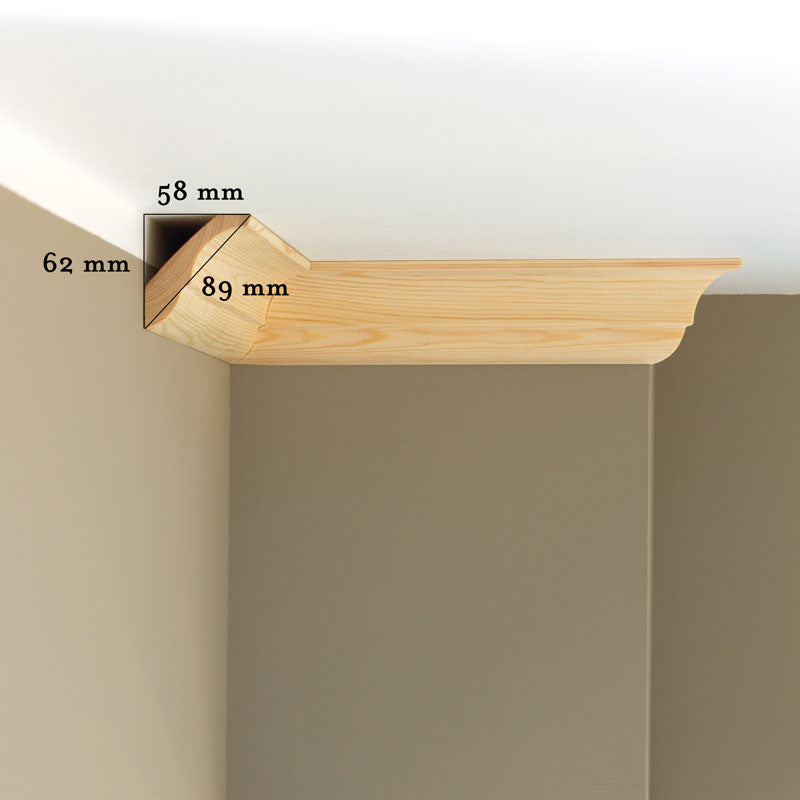 Wood cornice - Nacka 22 x 89 mm (0,8 x 3,5 in.)