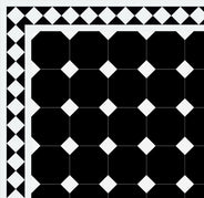 Achteckige Fliesen – 15 × 15 cm Schwarz/Weiß, - Black NOI/Super White BAS thumbnail image