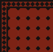Floor Tiles - Octagon 15 x 15 cm (5.91 x 5.91 In.) - Red ROU/Black NOI thumbnail image