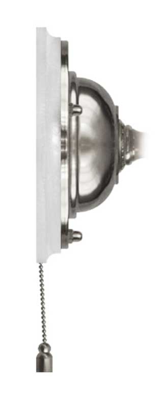 Wall Plate with Pull Switch in Nickel - White Wood