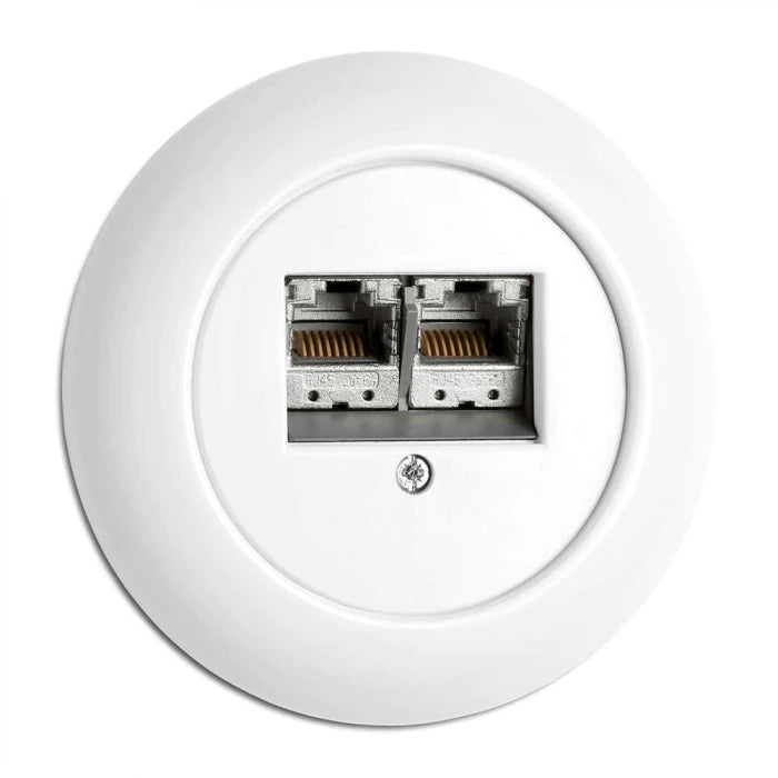 Data Jack - White Porcelain