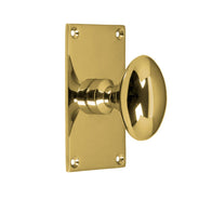 Oval knopp med bottenplatta - Mässing 40 x 70 mm thumbnail image