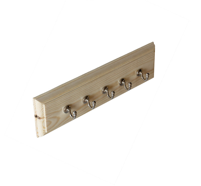 Hook Rack 35 cm pine with nickel-plated single hook small