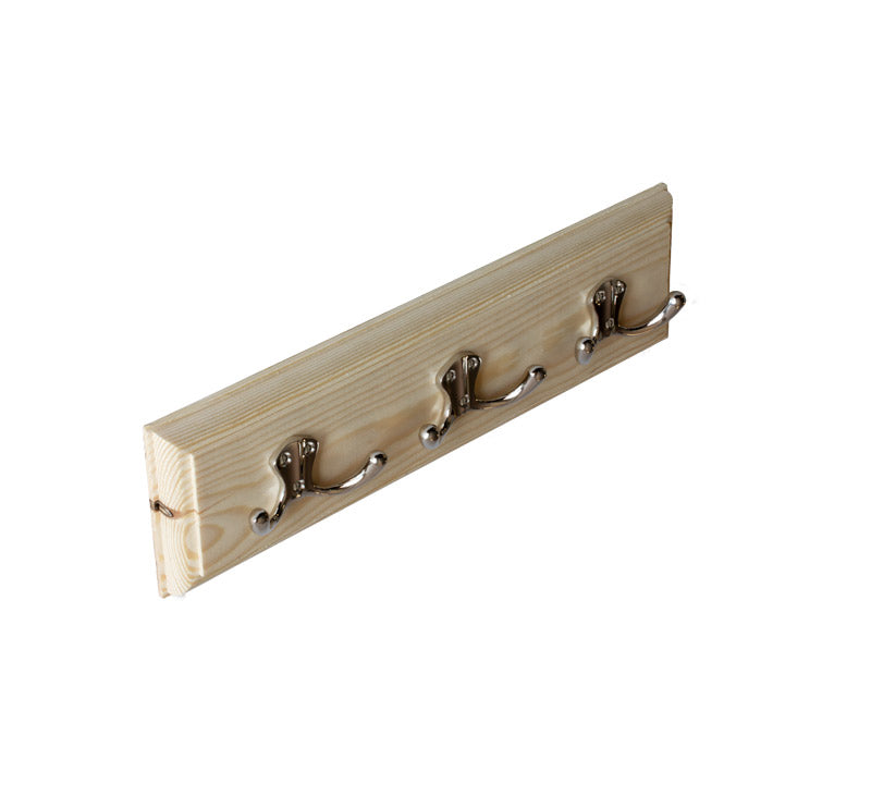 Hook Rack 35 cm pine with nickel-plated double hook - Bårebo