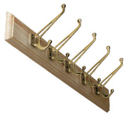 Knaggrekke 65 cm furu med klassisk klesknagg, messing thumbnail image