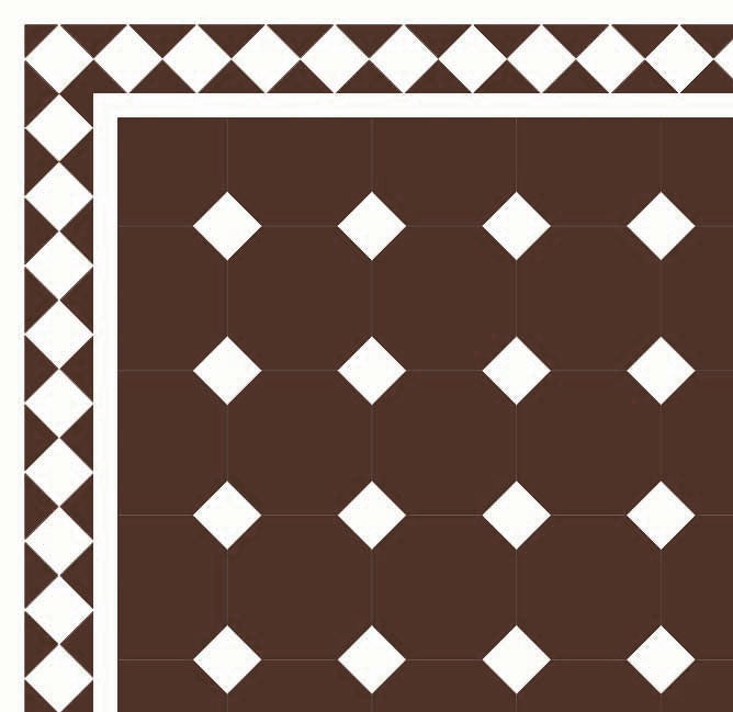 Achteckige Fliesen – 15 × 15 cm Schokoladenbraun/Weiß - Chocolate CHO/Super White BAS image