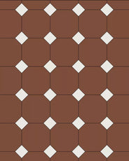 Floor Tiles - Octagon 15 x 15 cm (5.91 x 5.91 In.) - Red ROU/Super White BAS thumbnail image