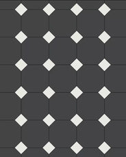Oktagonklinker - 15x15 cm Svart/Vit - Winckelmans Granitklinker thumbnail image