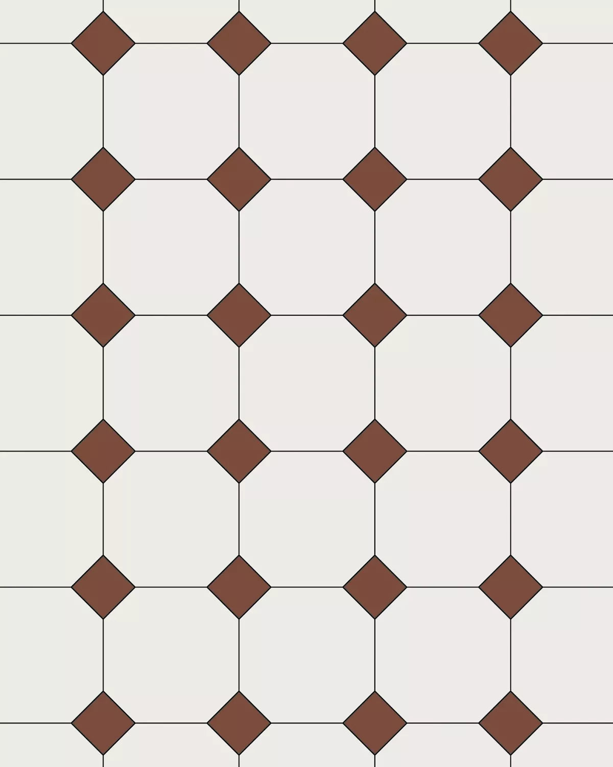 Oktagonklinker - 15 x15 cm Hvid/Rød - Super White BAS/Red ROU