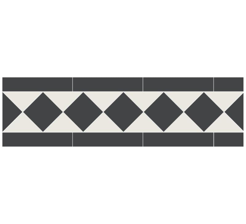 Tile Border Classic - Black NOI/Super White BAS
