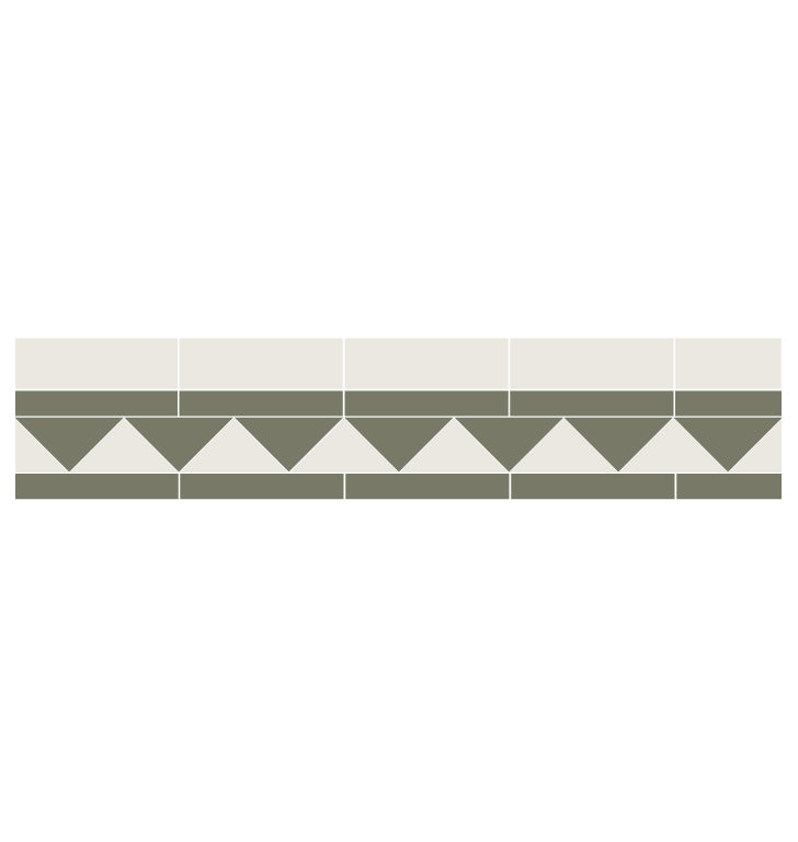 Tile Border - 120 mm (4.72 In.) - Australian Green VEA/Super White BAS
