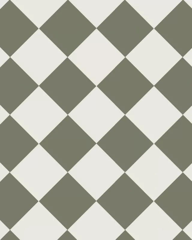 Victorian Floor Tiles - 15 x 15 cm (5.91 x 5.91 In.) - Australian Green VEA/Super White BAS