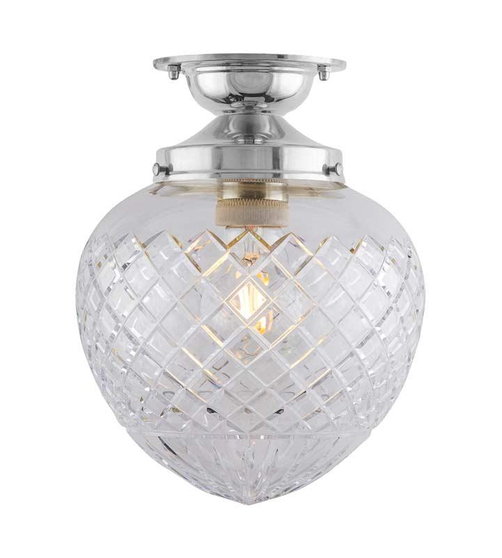 Ceiling Light - Lundkvist 100 - Nickel - Clear Cut Glass