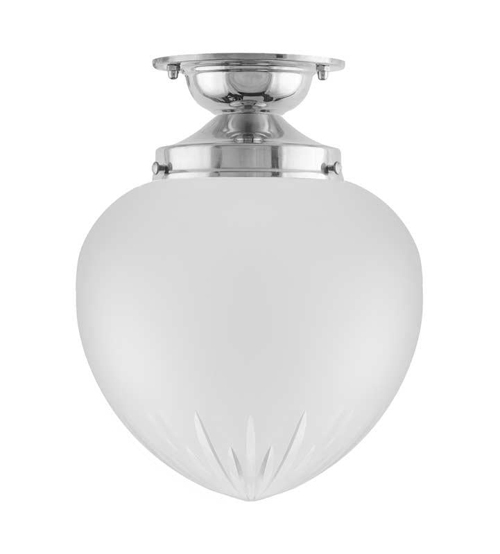 Bathroom Light - Lundkvist 100 - Ceiling Light, Nickel, Matte Cut Glass