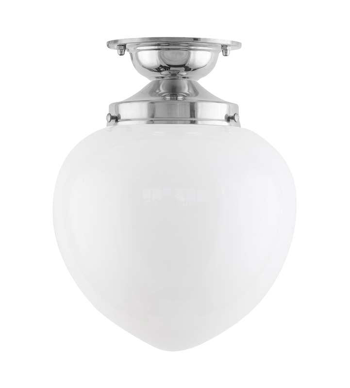Ceiling Light - Lundkvist 100 - Nickel - Opal White Glass