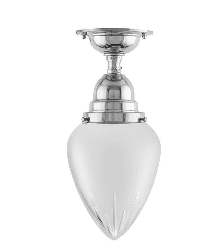 Baderomslampe - Taklampe Byström 80 forniklet dråpe kuppel image