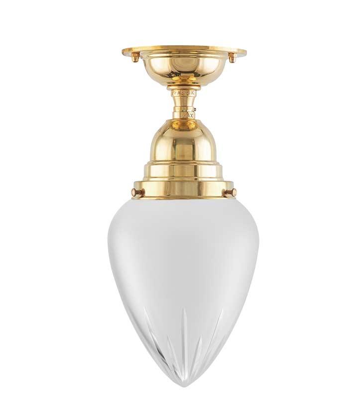 Baderomslampe - Taklampe Byström 80 messing dråpe kuppel image