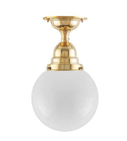 Baderomslampe - Taklampe Byström 80 messing opalhvit kuppel thumbnail image