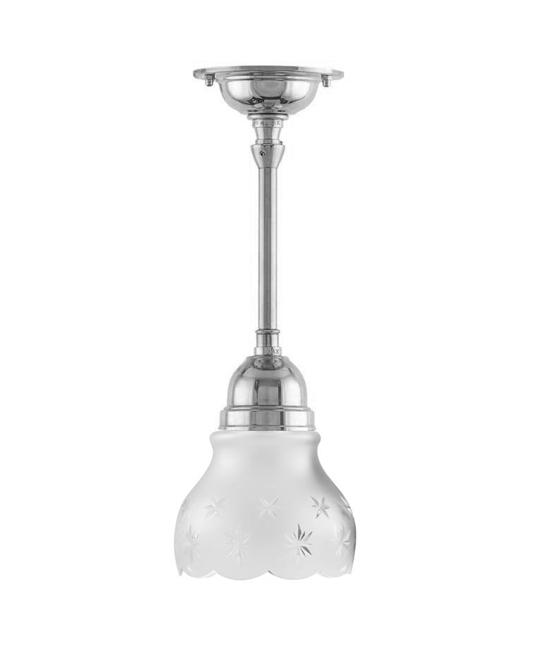 Ceiling Light - Byström 60 - Nickel, Matte Cut Glass