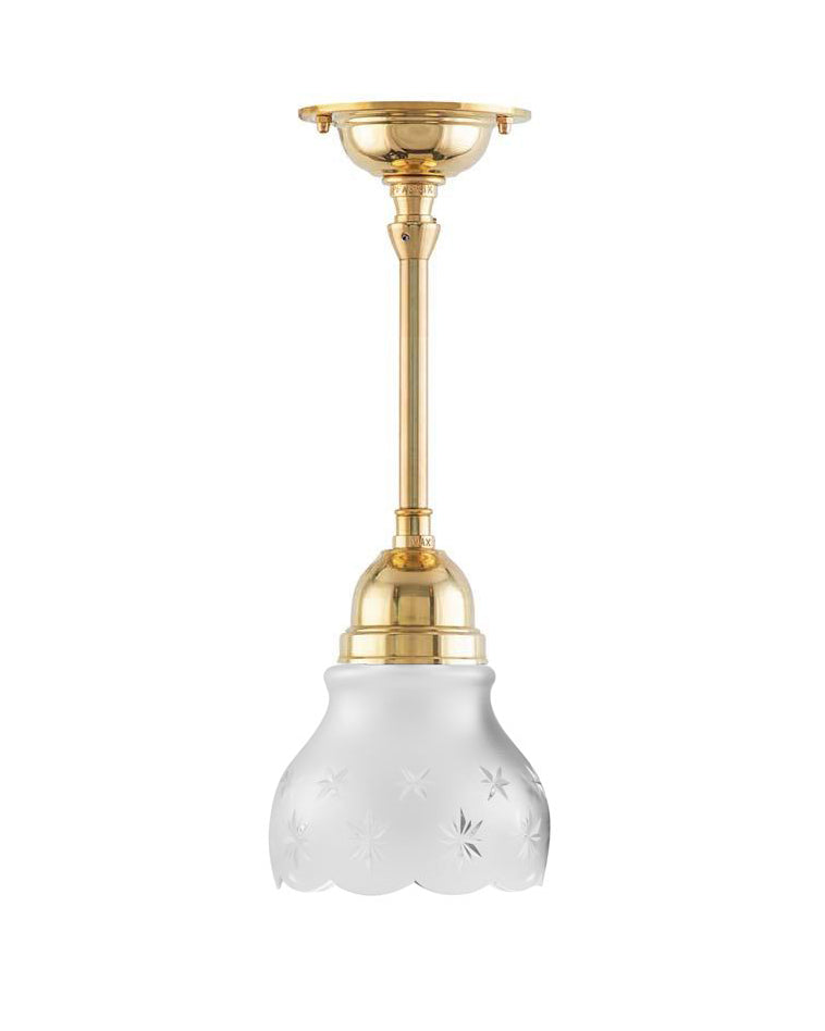 Ceiling Light - Byström 60 - Brass, Matte Cut Glass