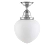 Taklampe - Byström 100 nikkel, opalhvitt dråpeformet kuppel thumbnail image