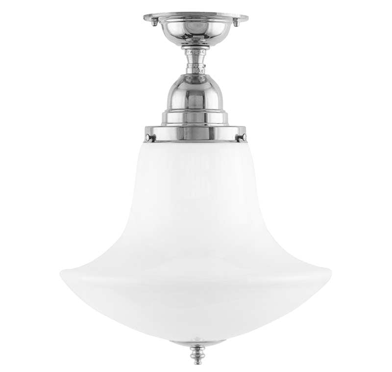 Taklampe - Byström 100 nikkel, klokkeformet skjerm image