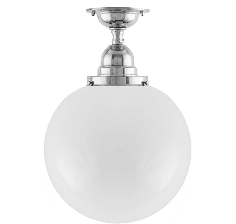 Taklampa - Byström 100 förnicklad, stor klotskärm image