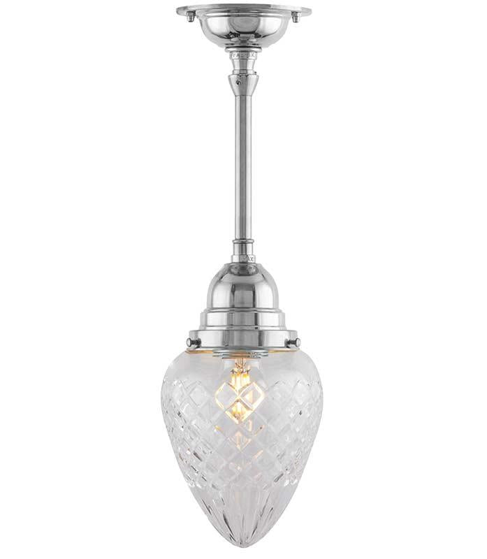 Ceiling Light - Byström Pendant 80 - Nickel, Clear Drop Shade