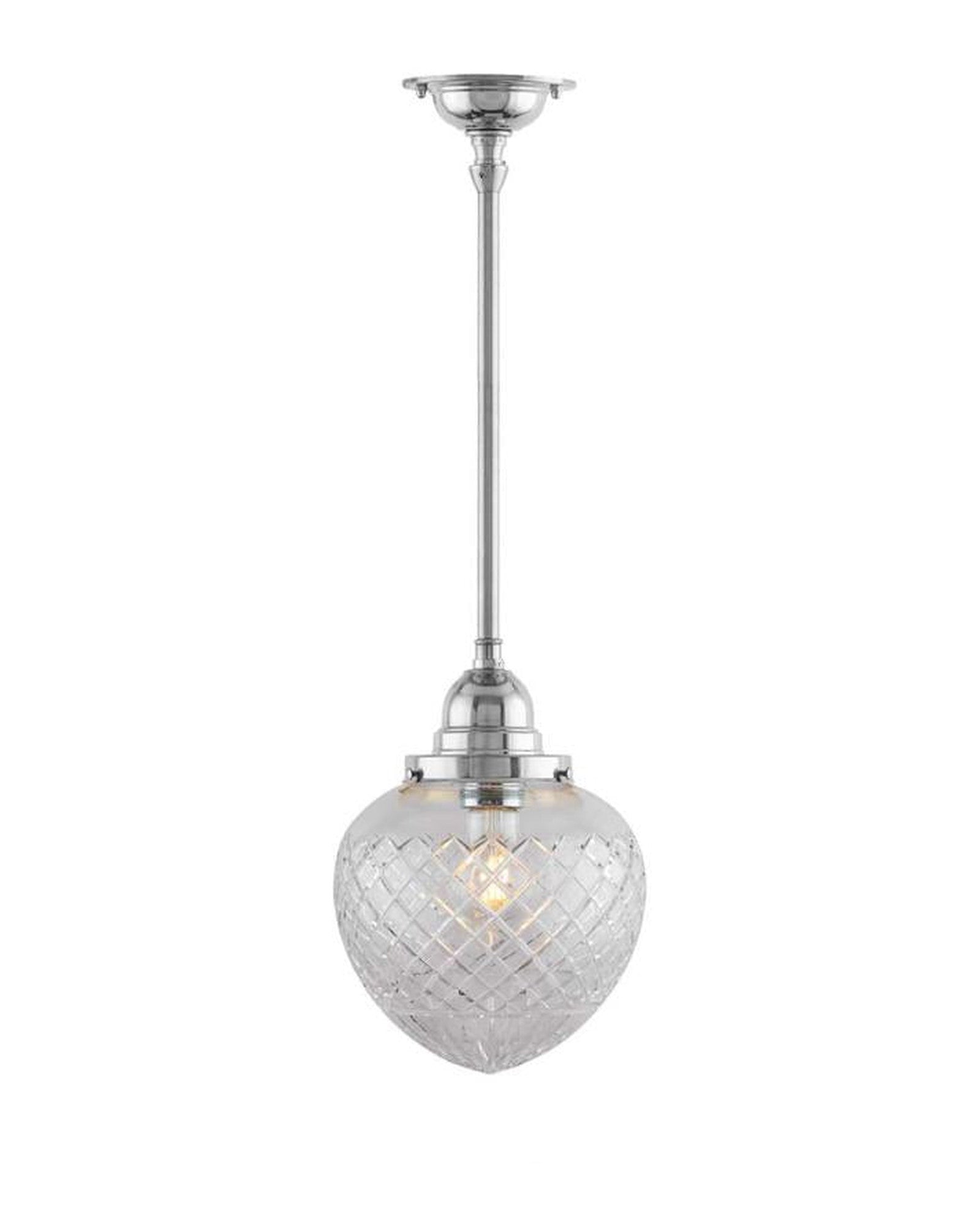 Badrumslampa - Taklampa Byströmpendel 100 nickel, klardroppe image