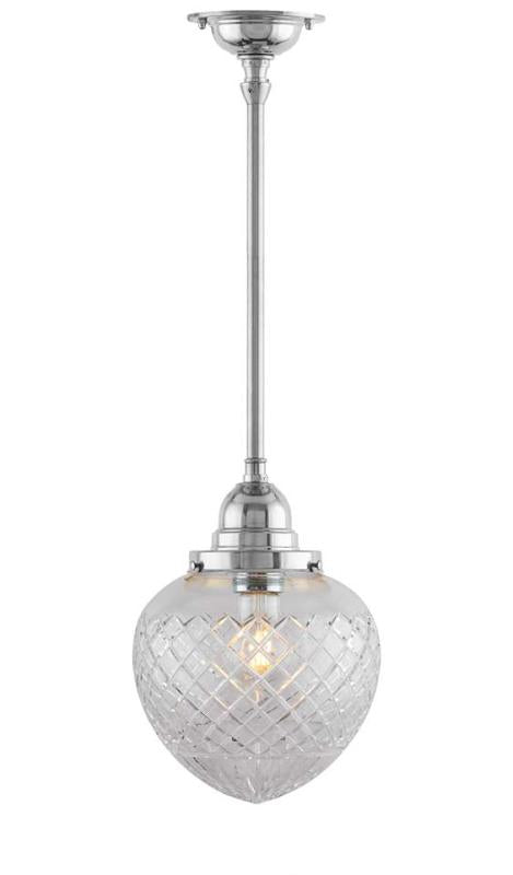 Ceiling Light - Byström Pendant 100 - Nickel, Clear Drop Shade