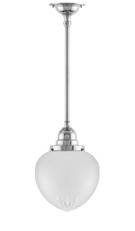 Badrumslampa - Taklampa Byströmpendel 100 förnicklad, mattdroppe image