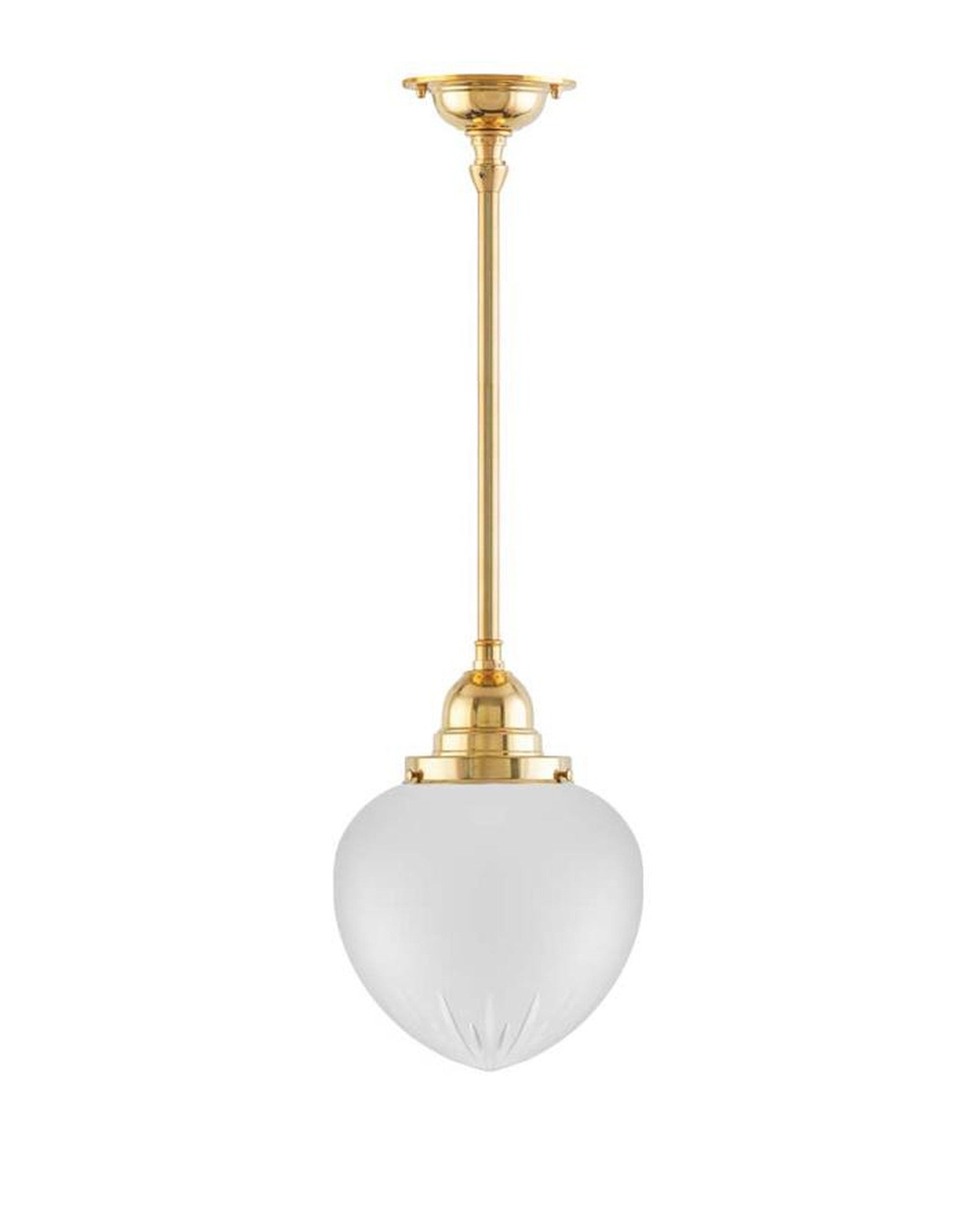 Ceiling Light - Byström Pendant 100 Brass, Frosted Glass Drop Shade image