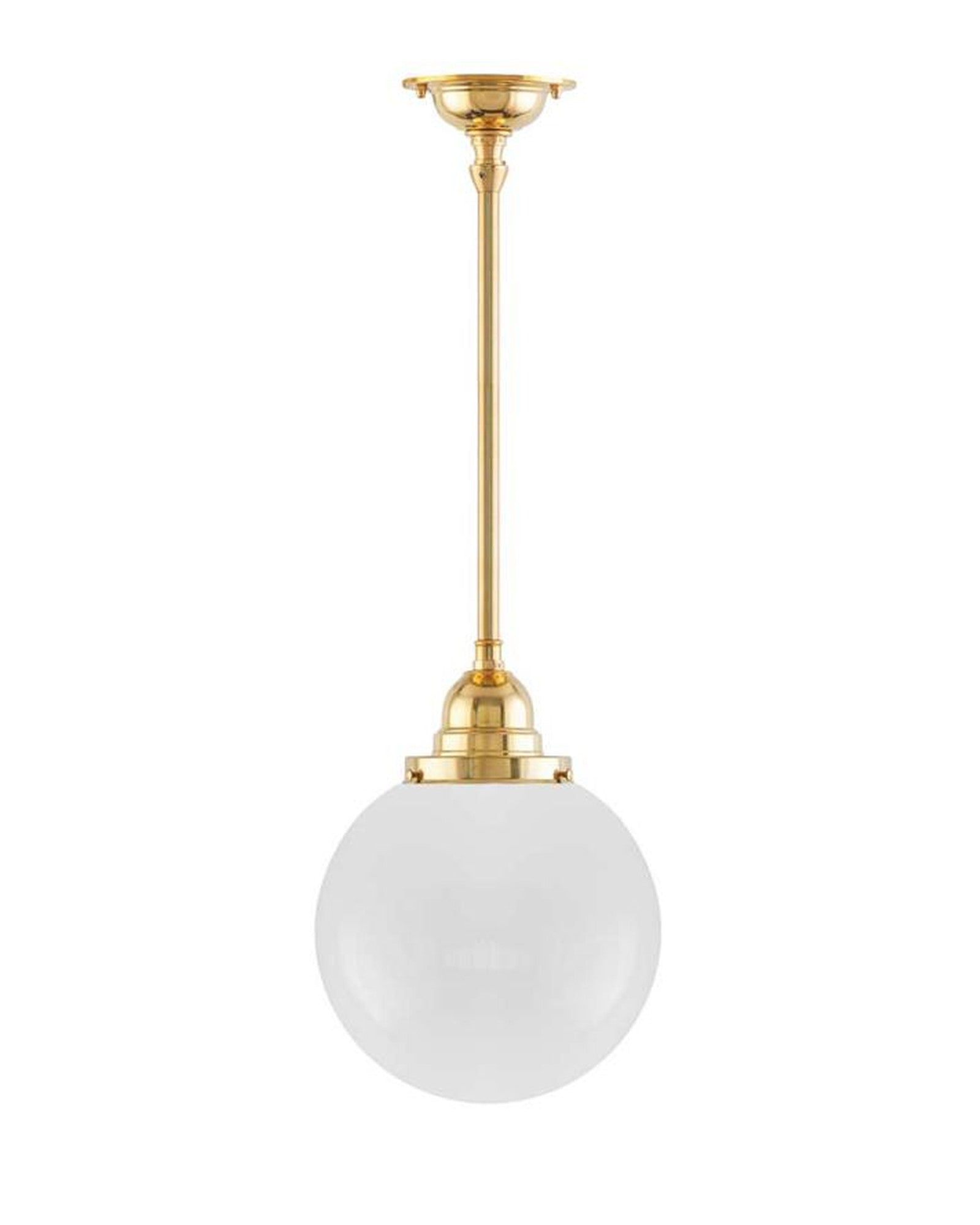 Taklampe - Byström 100 messing, opalhvitt kuppel image