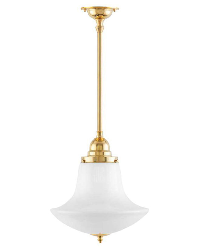 Badrumslampa - Taklampa Byströmpendel 100 mässing, klottrattskärm