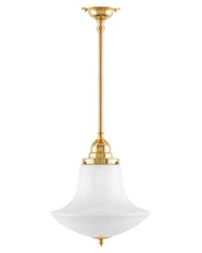 Badrumslampa - Taklampa Byströmpendel 100 mässing, klottrattskärm thumbnail image