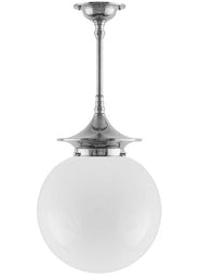 Taklampa - Dahlbergspendel 100 förnicklad stor klotskärm thumbnail image