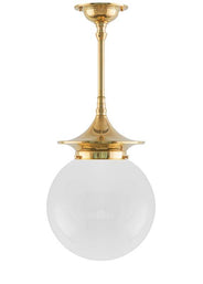 Baderomslampe - Taklampe Dahlbergspendel 100 messing, globeskjerm thumbnail image