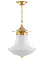 Baderomslampe - Taklampe Dahlbergspendel 100 messing, klokkeformet skjerm thumbnail image