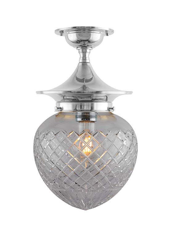 Ceiling Light - Dahlberg 100 - Nickel, Drop Shade
