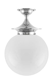 Bathroom Ceiling Light - Dahlberg 100 - Nickel, Large Globe Shade thumbnail image