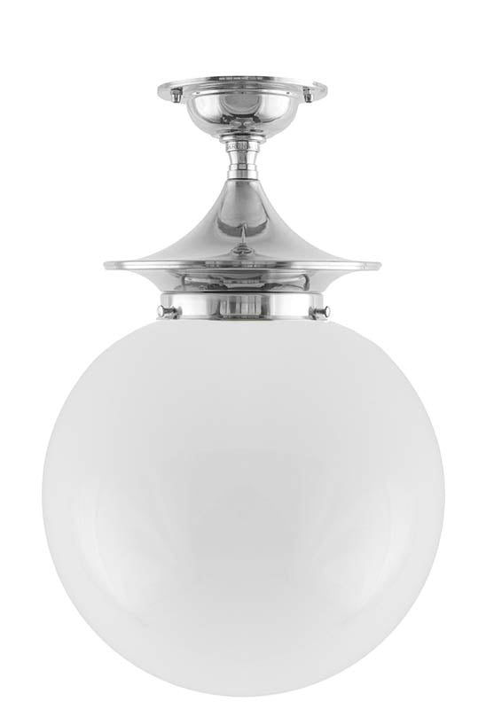 Bathroom Ceiling Light - Dahlberg 100 - Nickel, Large Globe Shade image
