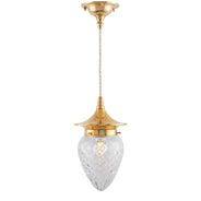 Ceiling Lamp - Dahlberg Cord Pendant 80 Brass, Clear Glass Drop thumbnail image